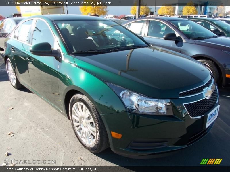 Rainforest Green Metallic / Jet Black 2014 Chevrolet Cruze Eco