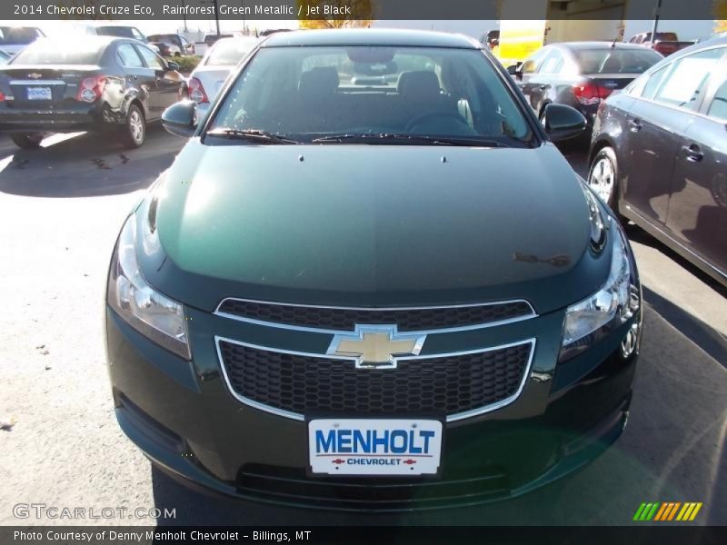 Rainforest Green Metallic / Jet Black 2014 Chevrolet Cruze Eco