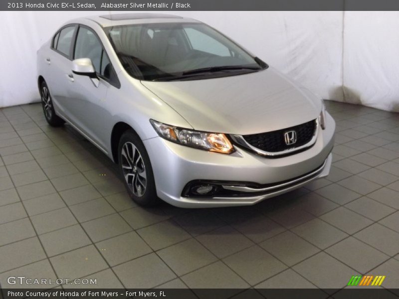 Alabaster Silver Metallic / Black 2013 Honda Civic EX-L Sedan