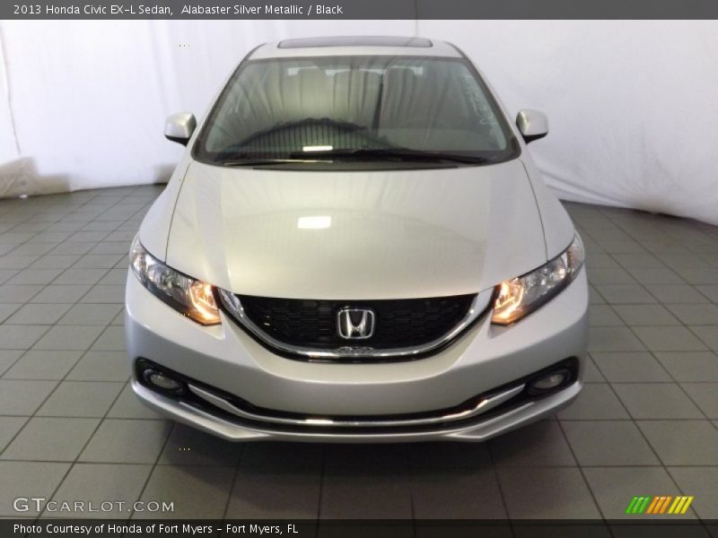 Alabaster Silver Metallic / Black 2013 Honda Civic EX-L Sedan