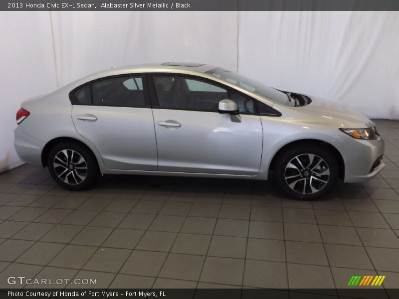 Alabaster Silver Metallic / Black 2013 Honda Civic EX-L Sedan