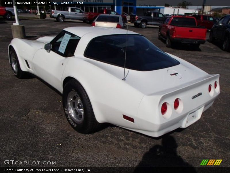 White / Claret 1980 Chevrolet Corvette Coupe