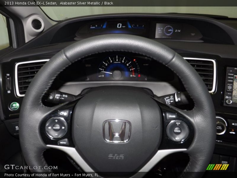 Alabaster Silver Metallic / Black 2013 Honda Civic EX-L Sedan