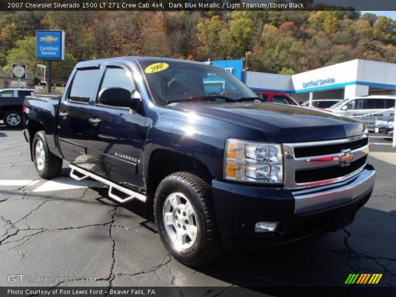 Dark Blue Metallic / Light Titanium/Ebony Black 2007 Chevrolet Silverado 1500 LT Z71 Crew Cab 4x4