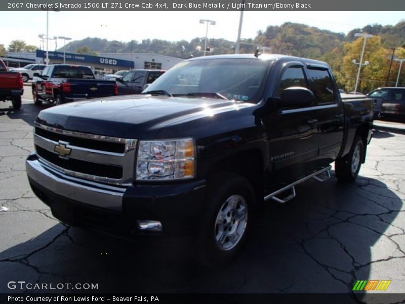 Dark Blue Metallic / Light Titanium/Ebony Black 2007 Chevrolet Silverado 1500 LT Z71 Crew Cab 4x4