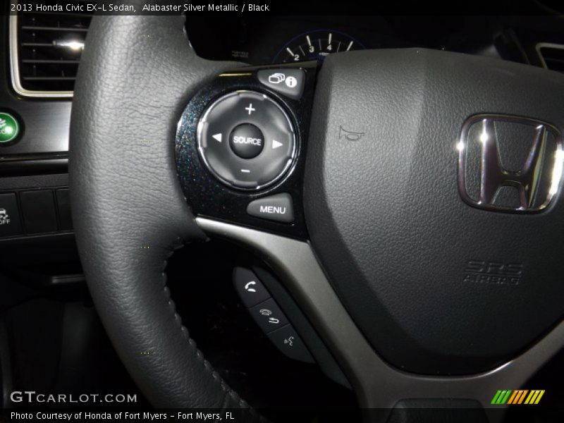 Alabaster Silver Metallic / Black 2013 Honda Civic EX-L Sedan