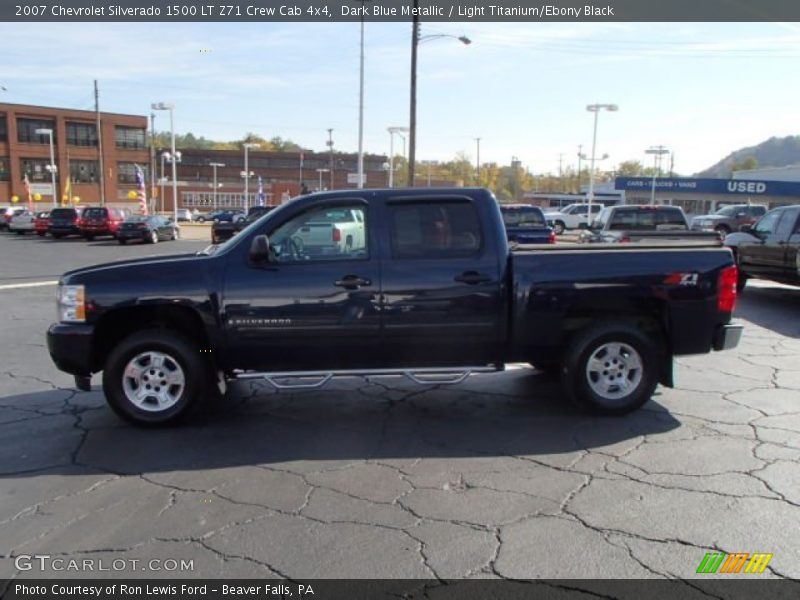Dark Blue Metallic / Light Titanium/Ebony Black 2007 Chevrolet Silverado 1500 LT Z71 Crew Cab 4x4
