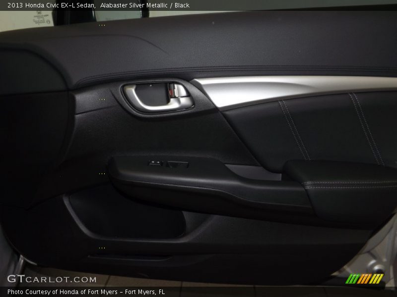 Alabaster Silver Metallic / Black 2013 Honda Civic EX-L Sedan
