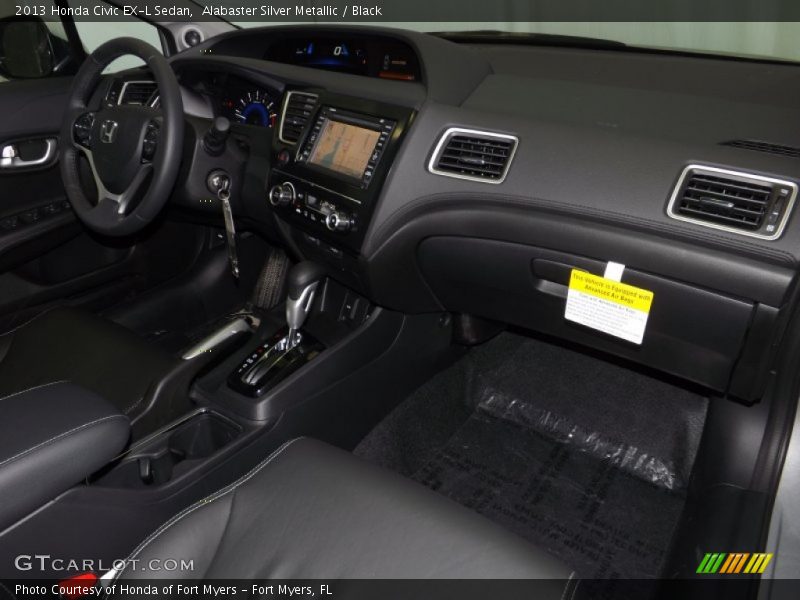 Alabaster Silver Metallic / Black 2013 Honda Civic EX-L Sedan