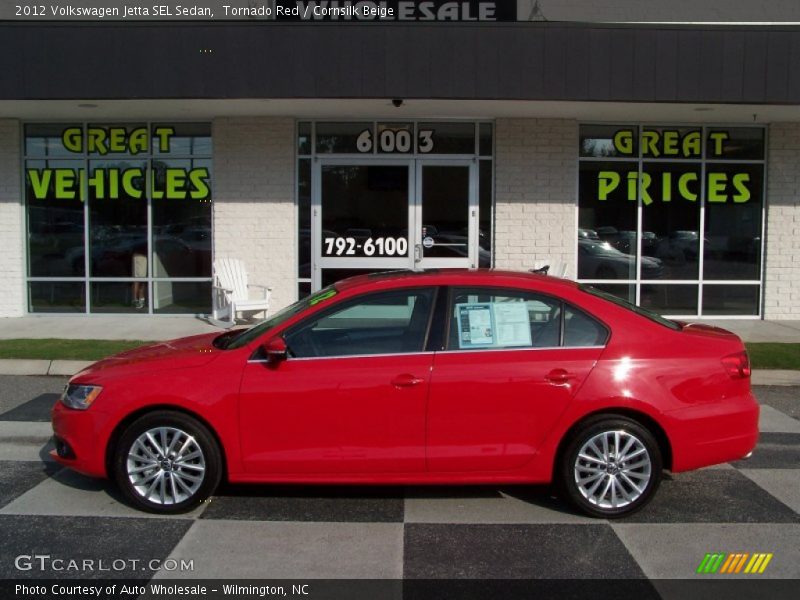 Tornado Red / Cornsilk Beige 2012 Volkswagen Jetta SEL Sedan
