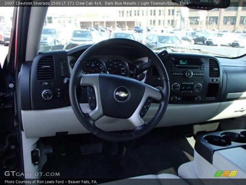 Dark Blue Metallic / Light Titanium/Ebony Black 2007 Chevrolet Silverado 1500 LT Z71 Crew Cab 4x4