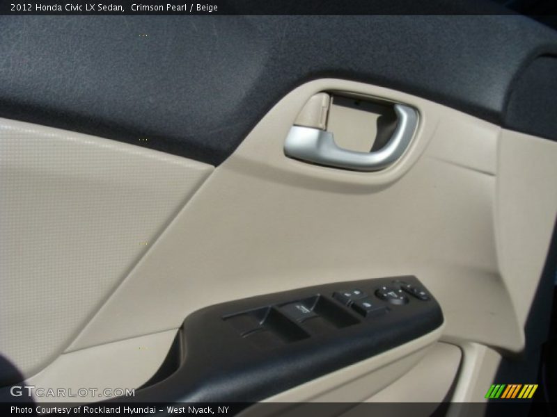 Crimson Pearl / Beige 2012 Honda Civic LX Sedan