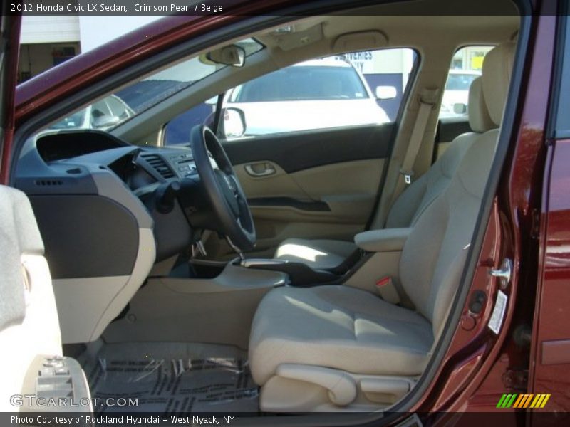 Crimson Pearl / Beige 2012 Honda Civic LX Sedan