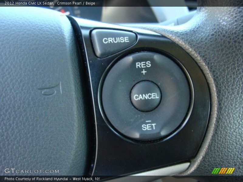 Crimson Pearl / Beige 2012 Honda Civic LX Sedan