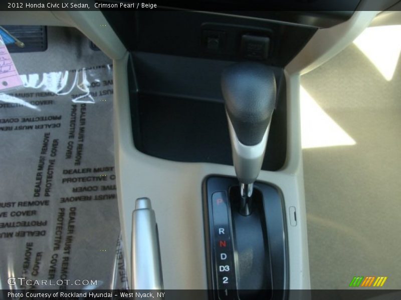 Crimson Pearl / Beige 2012 Honda Civic LX Sedan