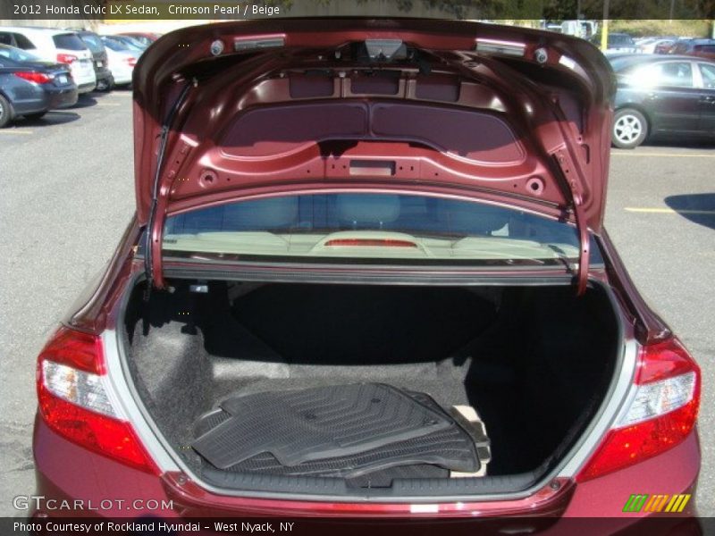 Crimson Pearl / Beige 2012 Honda Civic LX Sedan