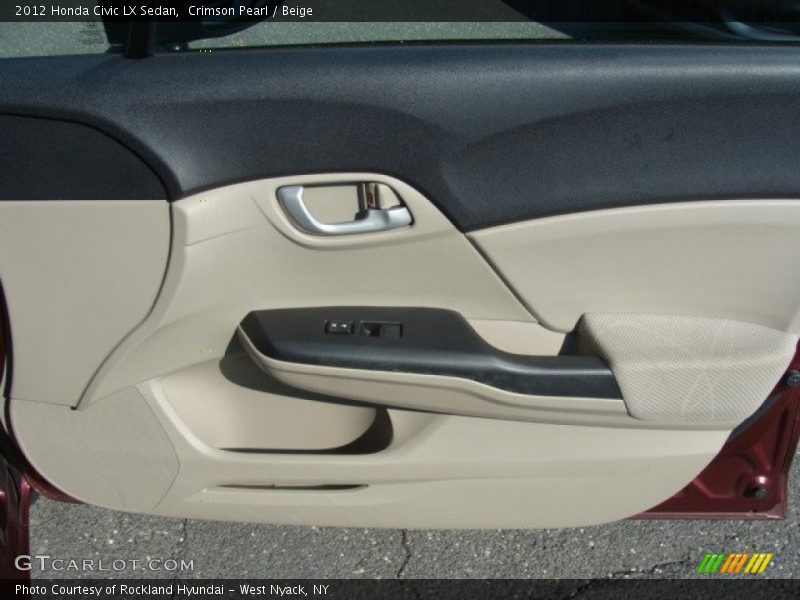 Crimson Pearl / Beige 2012 Honda Civic LX Sedan