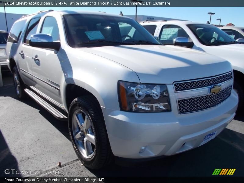 White Diamond Tricoat / Light Cashmere/Dark Cashmere 2014 Chevrolet Suburban LTZ 4x4