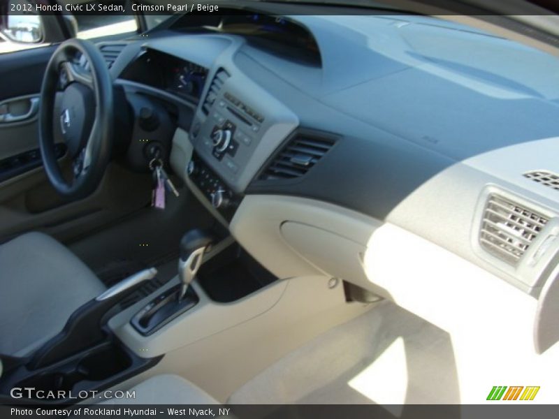 Crimson Pearl / Beige 2012 Honda Civic LX Sedan