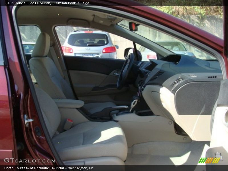 Crimson Pearl / Beige 2012 Honda Civic LX Sedan