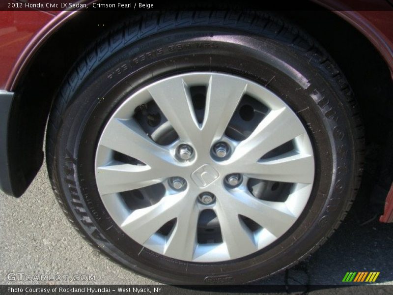 Crimson Pearl / Beige 2012 Honda Civic LX Sedan