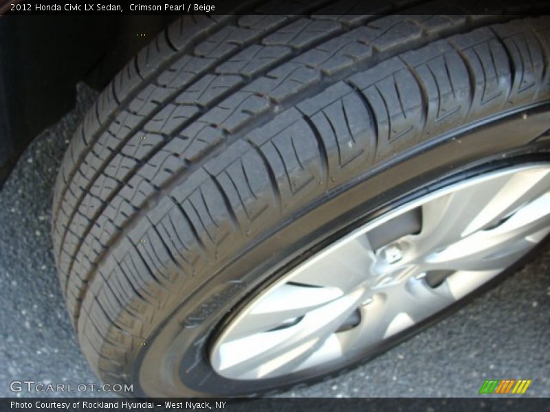Crimson Pearl / Beige 2012 Honda Civic LX Sedan