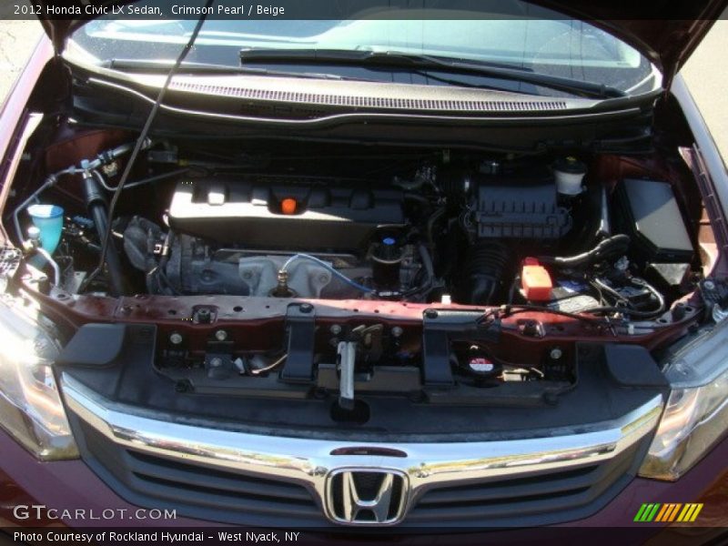 Crimson Pearl / Beige 2012 Honda Civic LX Sedan