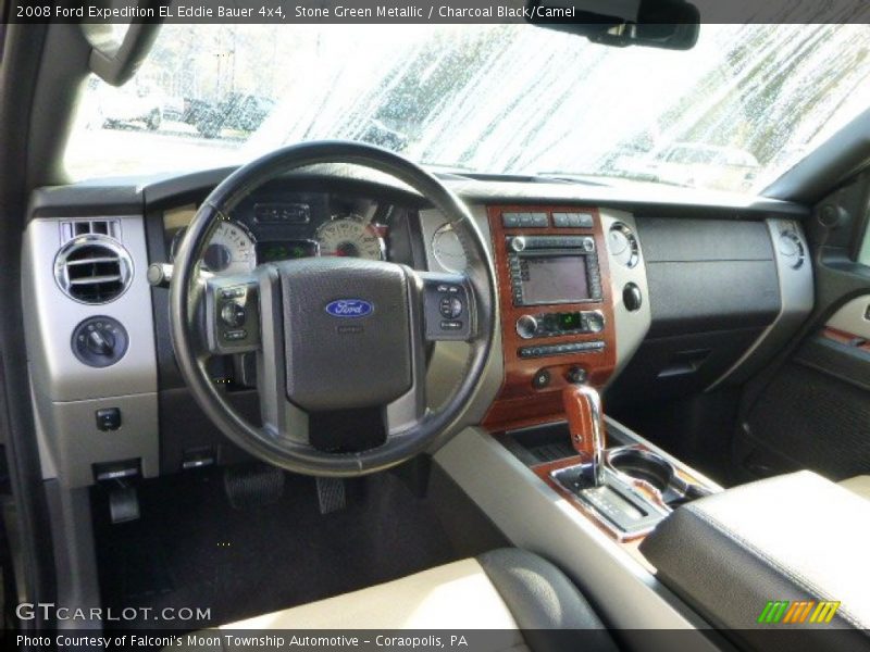 Stone Green Metallic / Charcoal Black/Camel 2008 Ford Expedition EL Eddie Bauer 4x4