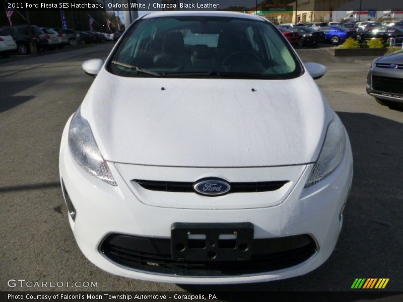 Oxford White / Charcoal Black Leather 2011 Ford Fiesta SES Hatchback