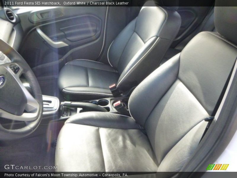Oxford White / Charcoal Black Leather 2011 Ford Fiesta SES Hatchback