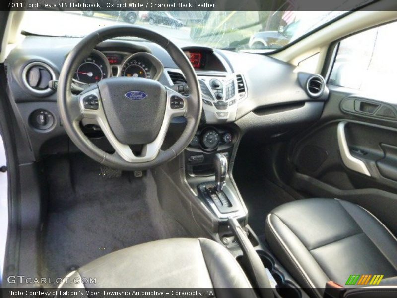 Oxford White / Charcoal Black Leather 2011 Ford Fiesta SES Hatchback