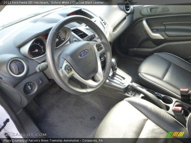 Oxford White / Charcoal Black Leather 2011 Ford Fiesta SES Hatchback