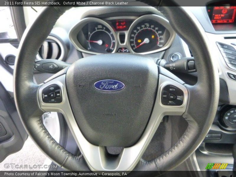 Oxford White / Charcoal Black Leather 2011 Ford Fiesta SES Hatchback
