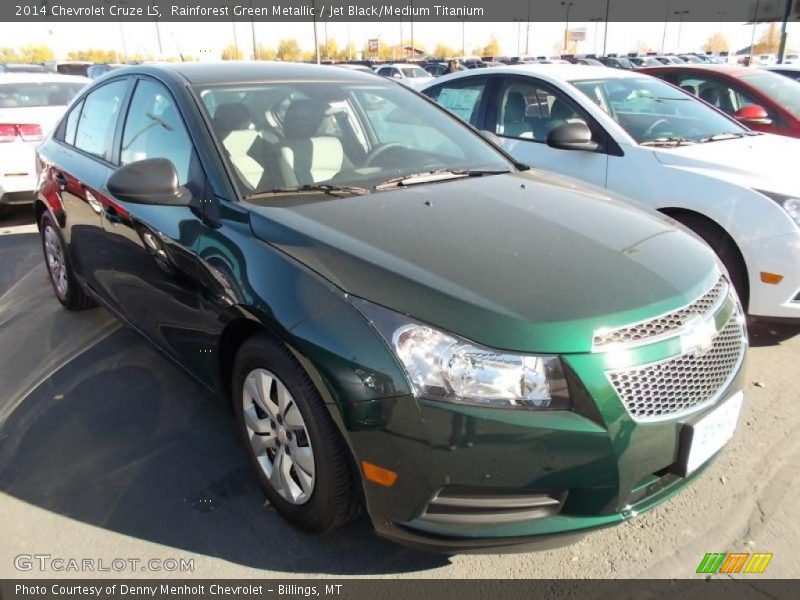 Rainforest Green Metallic / Jet Black/Medium Titanium 2014 Chevrolet Cruze LS
