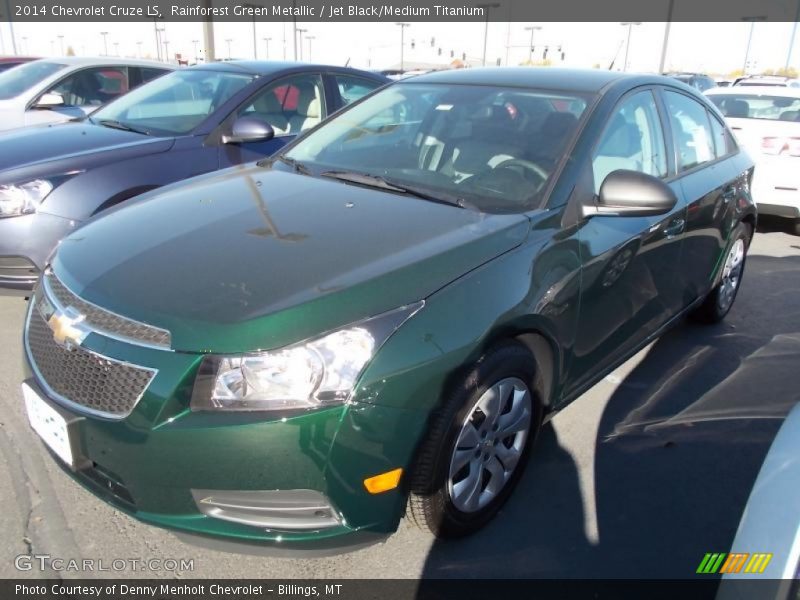 Rainforest Green Metallic / Jet Black/Medium Titanium 2014 Chevrolet Cruze LS