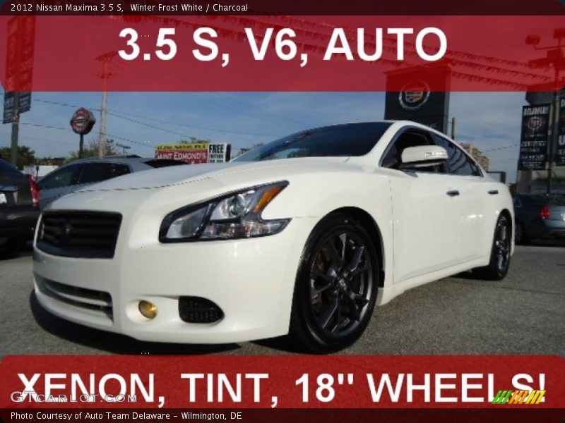 Winter Frost White / Charcoal 2012 Nissan Maxima 3.5 S