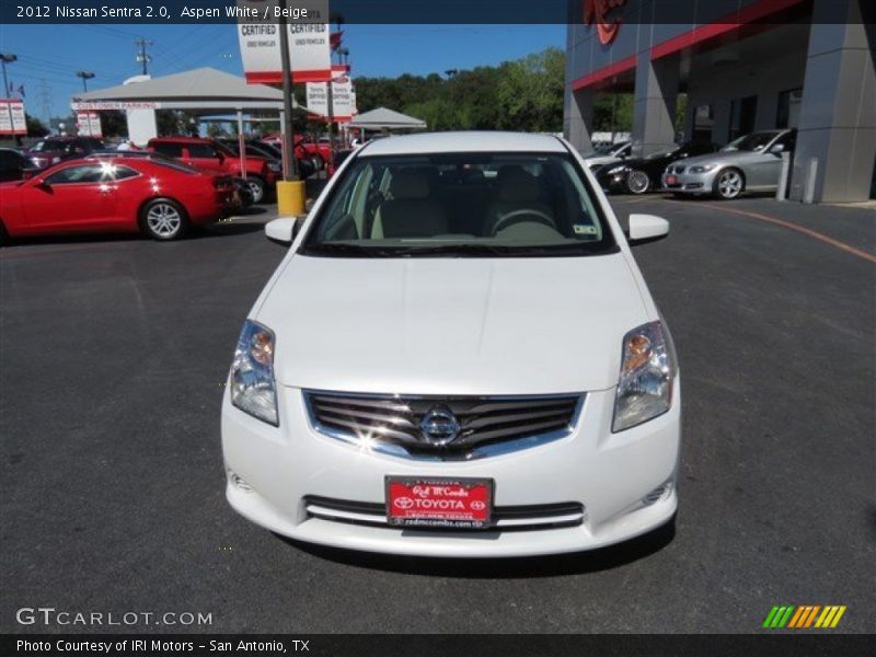 Aspen White / Beige 2012 Nissan Sentra 2.0