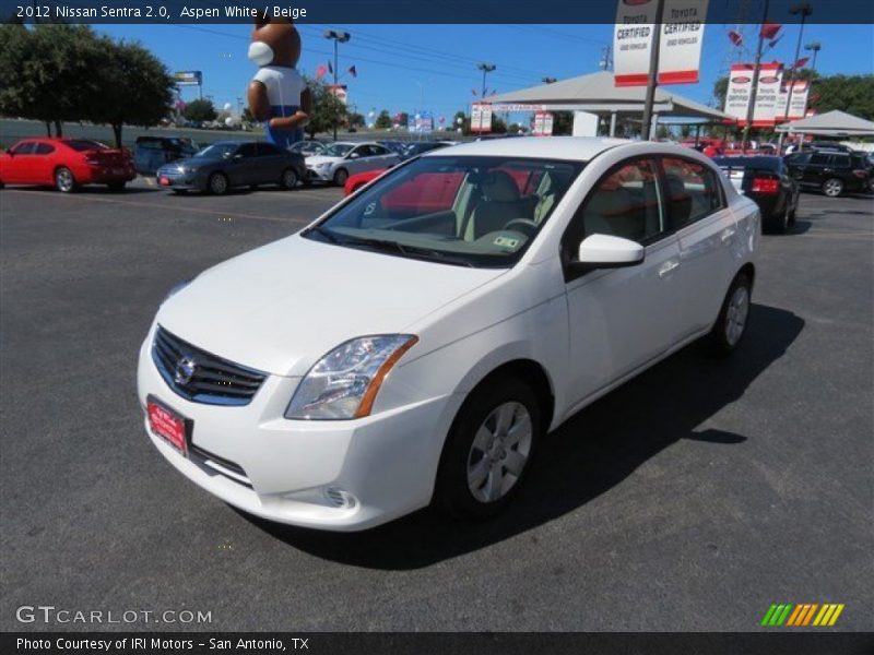 Aspen White / Beige 2012 Nissan Sentra 2.0