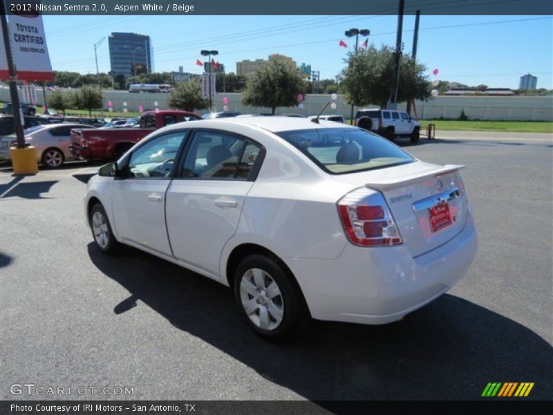 Aspen White / Beige 2012 Nissan Sentra 2.0