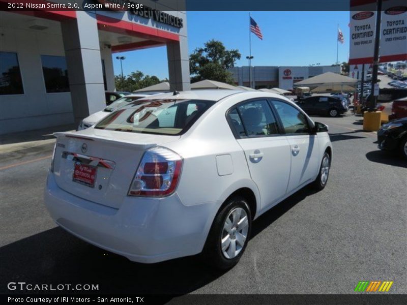 Aspen White / Beige 2012 Nissan Sentra 2.0