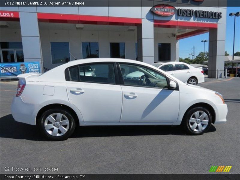 Aspen White / Beige 2012 Nissan Sentra 2.0