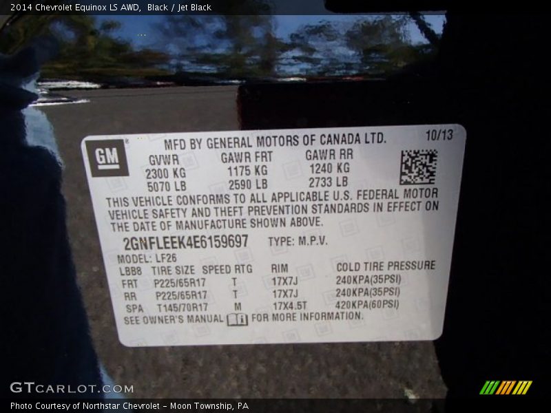 Black / Jet Black 2014 Chevrolet Equinox LS AWD