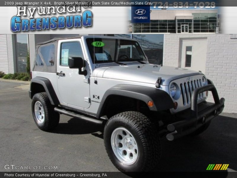 Bright Silver Metallic / Dark Slate Gray/Medium Slate Gray 2009 Jeep Wrangler X 4x4