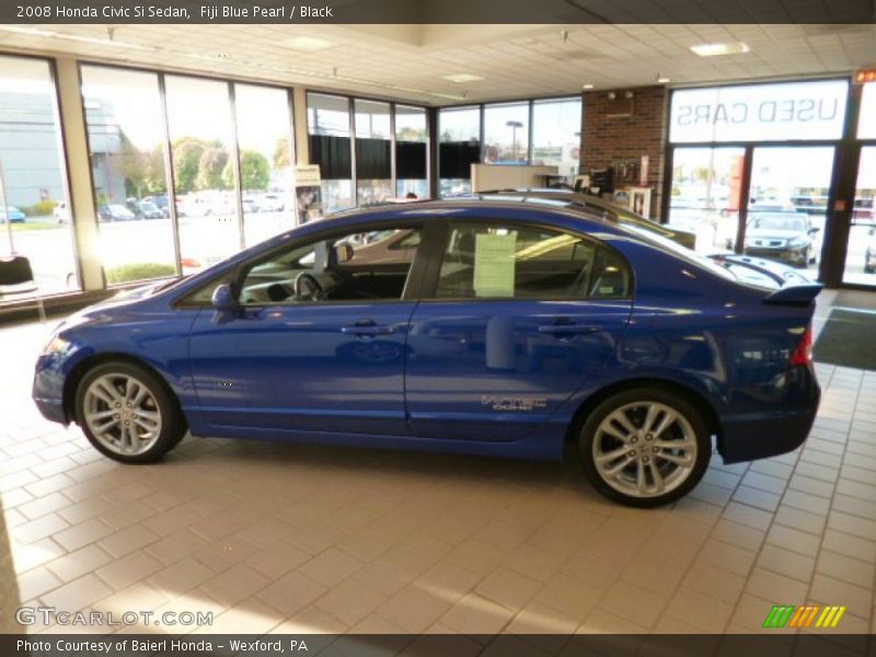 Fiji Blue Pearl / Black 2008 Honda Civic Si Sedan