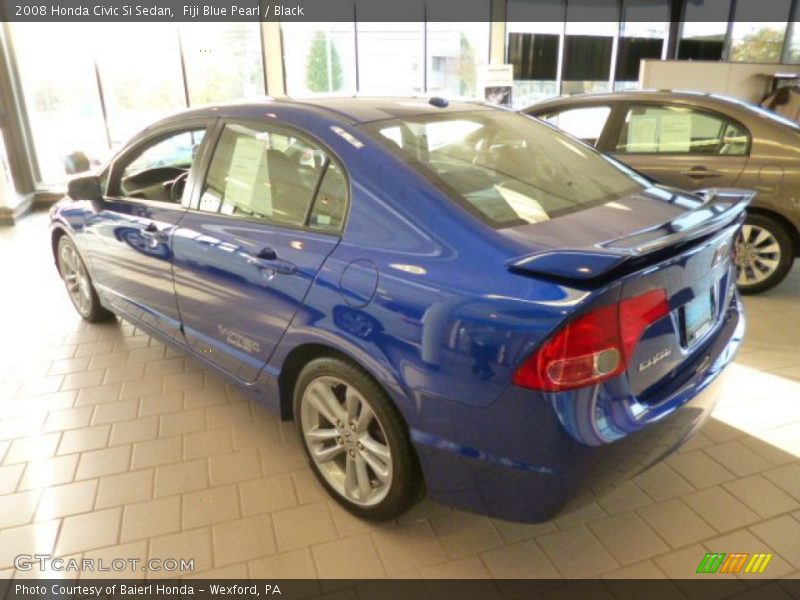 Fiji Blue Pearl / Black 2008 Honda Civic Si Sedan