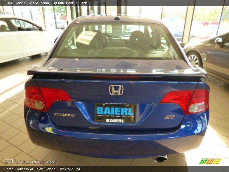 Fiji Blue Pearl / Black 2008 Honda Civic Si Sedan