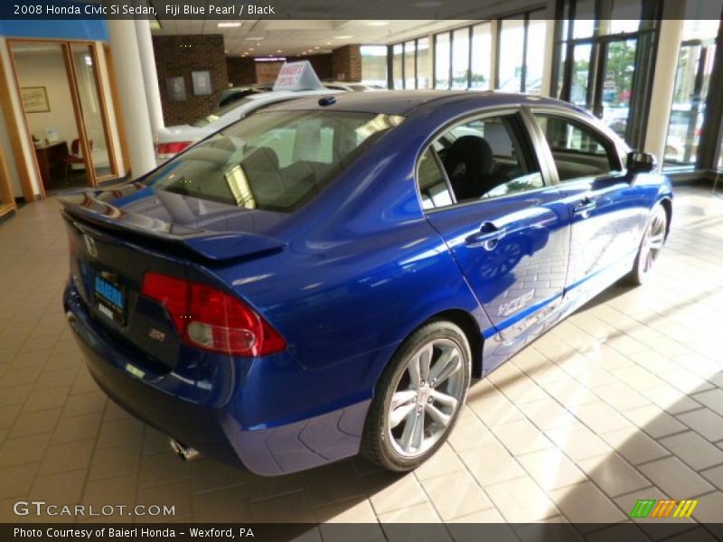 Fiji Blue Pearl / Black 2008 Honda Civic Si Sedan