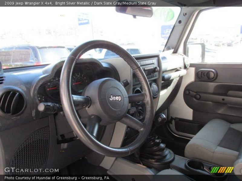 Bright Silver Metallic / Dark Slate Gray/Medium Slate Gray 2009 Jeep Wrangler X 4x4