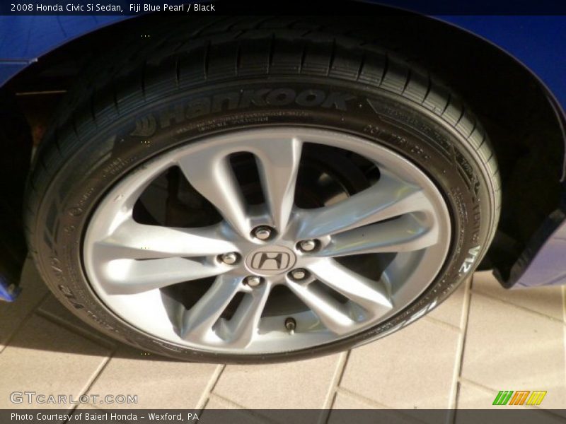 Fiji Blue Pearl / Black 2008 Honda Civic Si Sedan