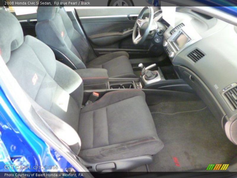 Fiji Blue Pearl / Black 2008 Honda Civic Si Sedan